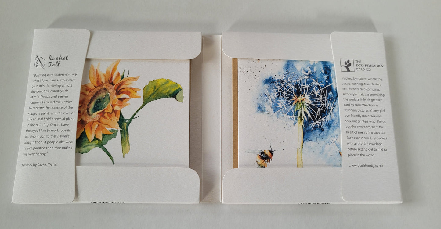 Note card Wallet ( 8 cards) - Flowers and Bees