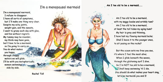 Mermaids and poems. ( 2 cards)