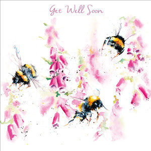 Get well soon card ( Foxglove Buzz) Single Card