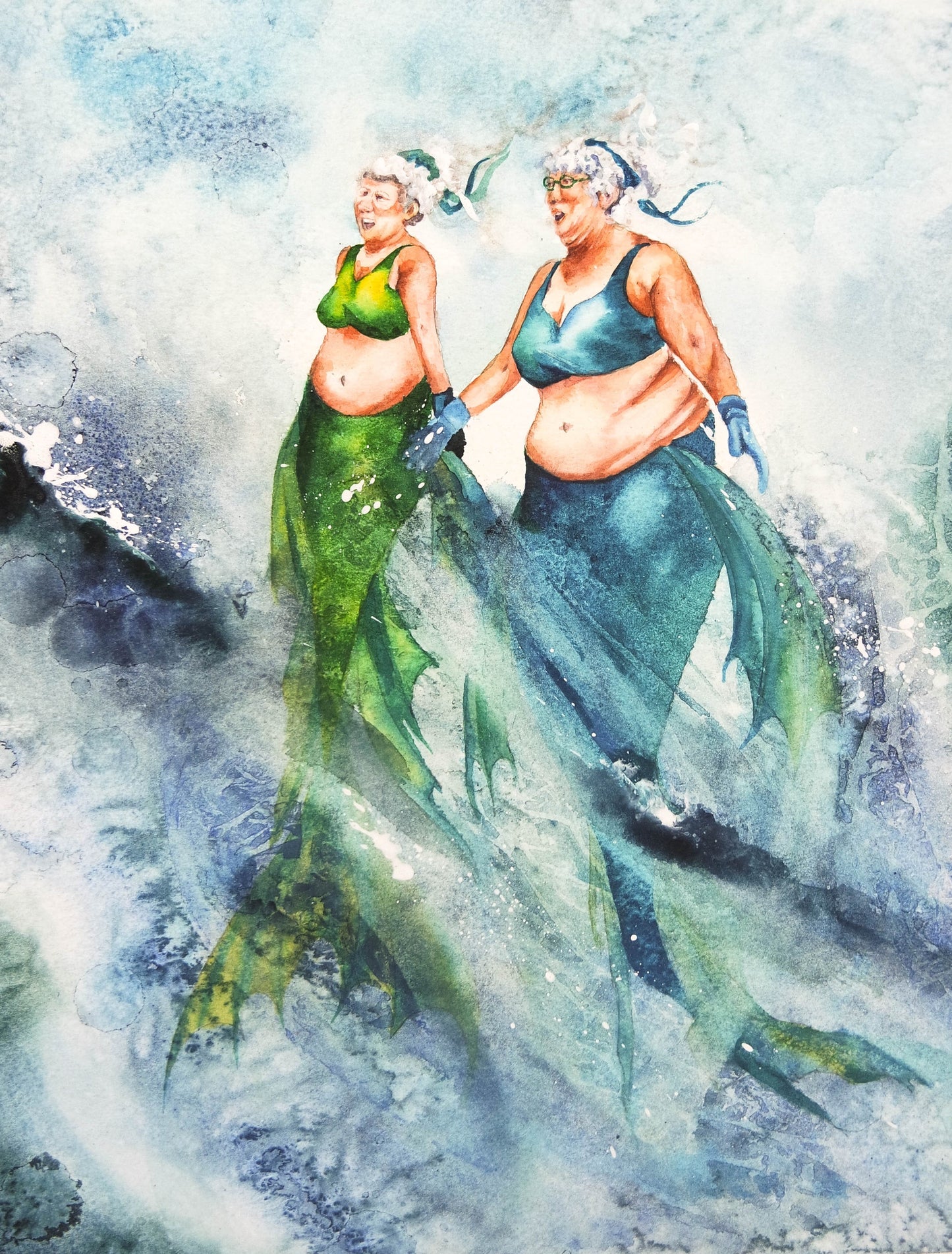 Mermaid friends , 2 of each design ( 4 cards )