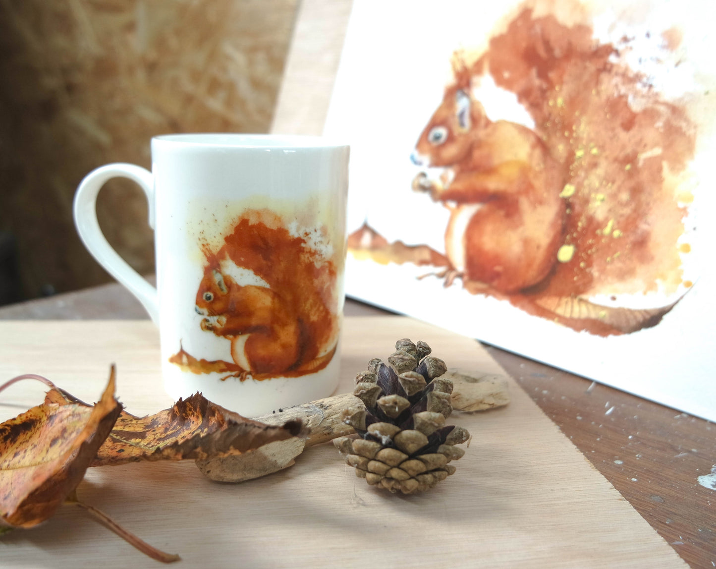 Red Squirrel Fine Bone China Mug UK delivery ONLY