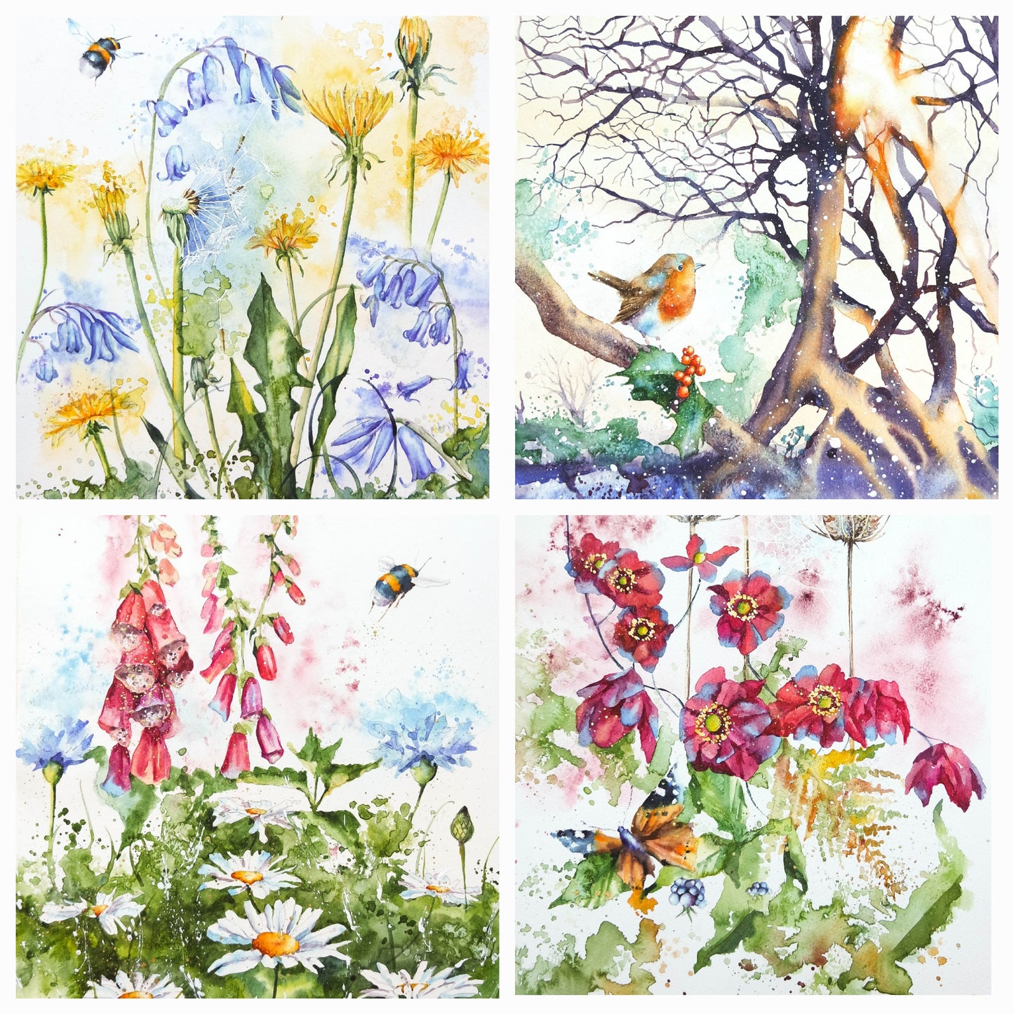 Four seasons ( 4 cards)