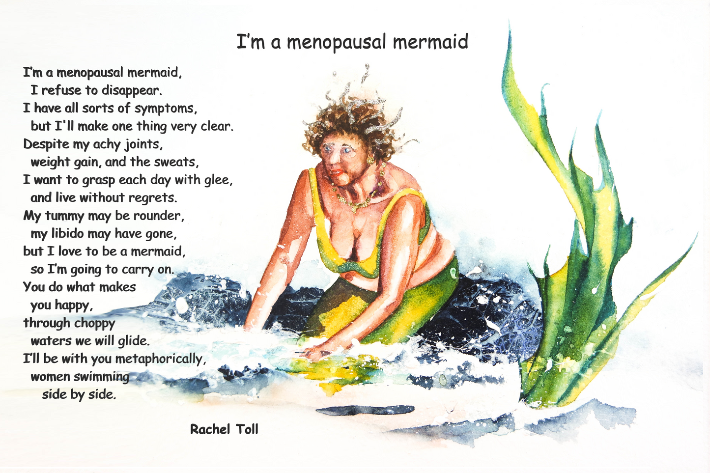 Mermaids and poems. ( 2 cards)