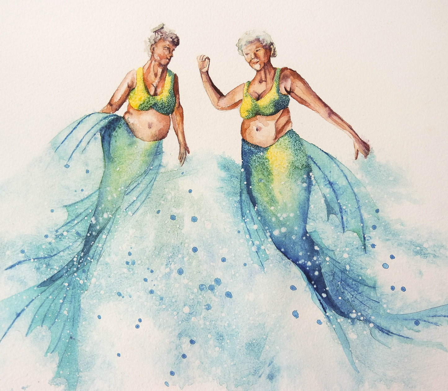 Mermaid friends , 2 of each design ( 4 cards )