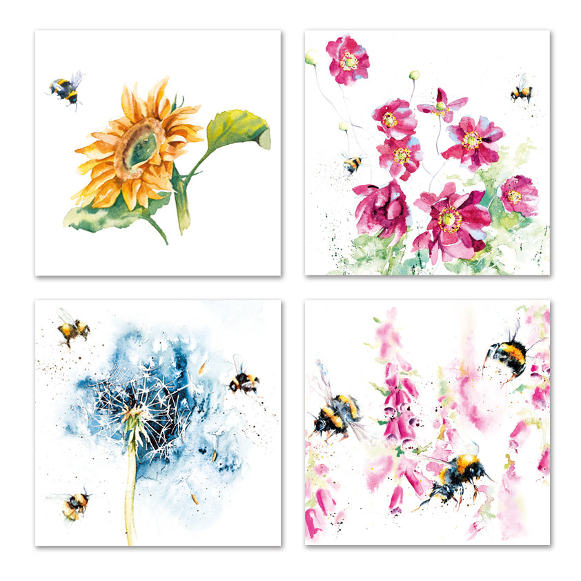 Note card Wallet ( 8 cards) - Flowers and Bees