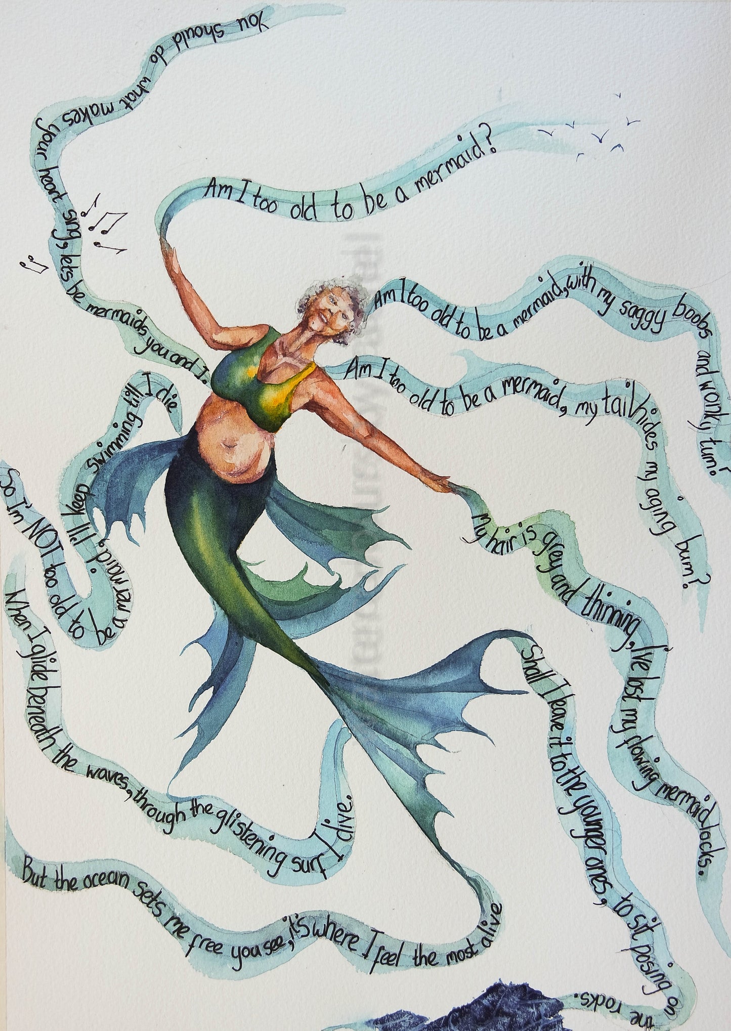 *NEW* Am I too old to be a mermaid ? with poem
