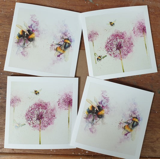 Ladies in Lavender and Allium Buzz ( 4 cards)