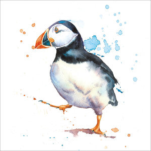 Highland cow and dancing puffin ( 4 Cards)