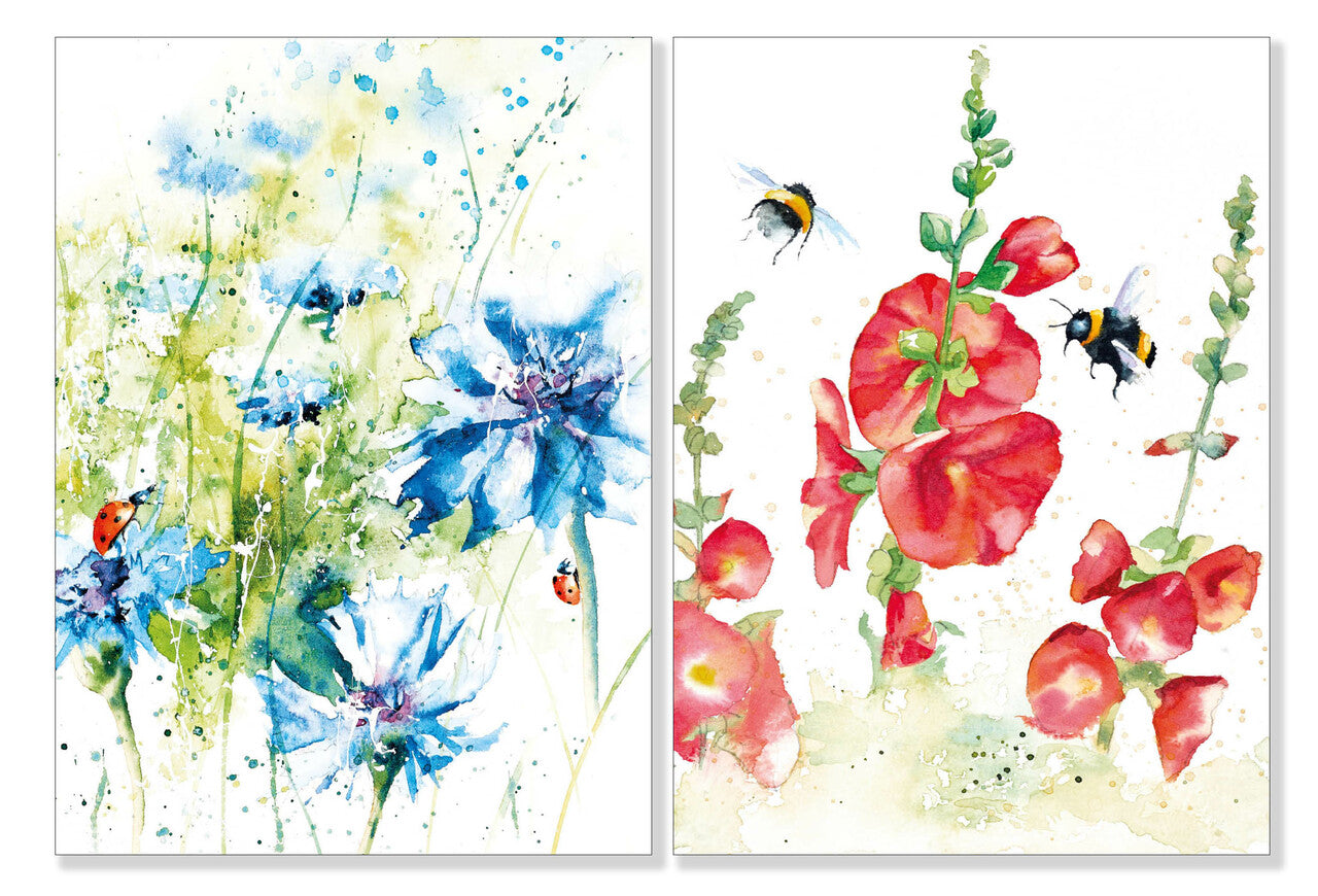 Mini Box ( 8 cards) -Flowers , bees and ladybirds