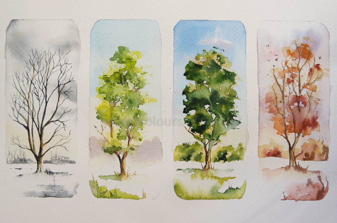 Trees in watercolour