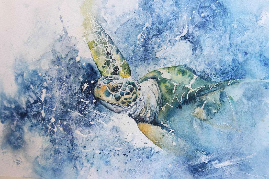 Throwing everything but the kitchen sink at it!! ( or a step by step guide to painting a turtle)
