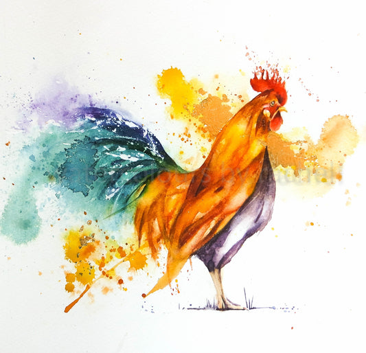 A colourful painting for  a grey day