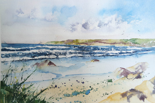 Inspired by the sea, painting outside