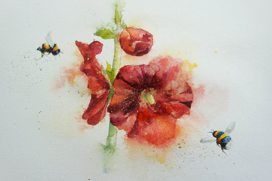 A very loose and free Hollyhock  ( painting how you feel!)