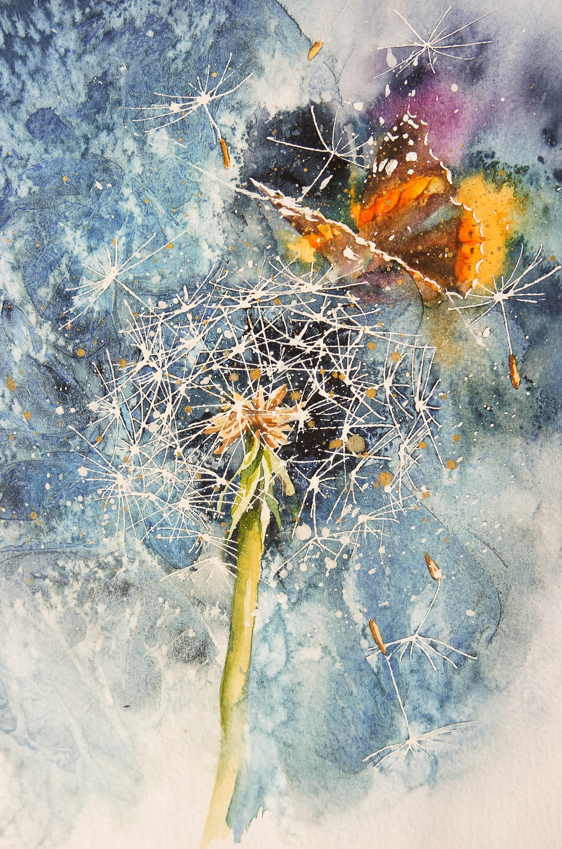 Creating Magic (a dandelion  clock painting )
