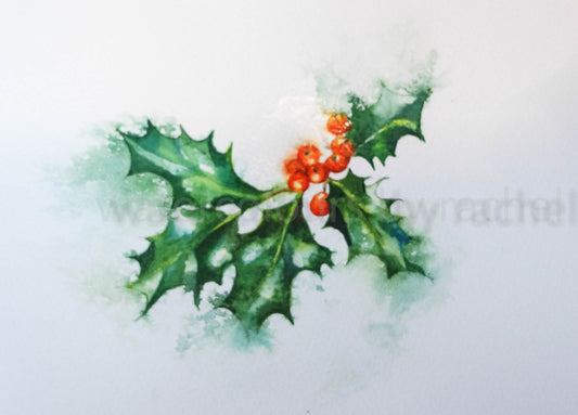 How to paint holly. ( Always useful at this time of year )