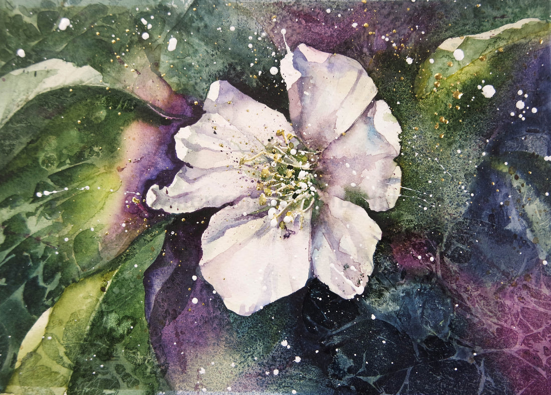 Out of the ashes, a new painting arises. Hellebore.