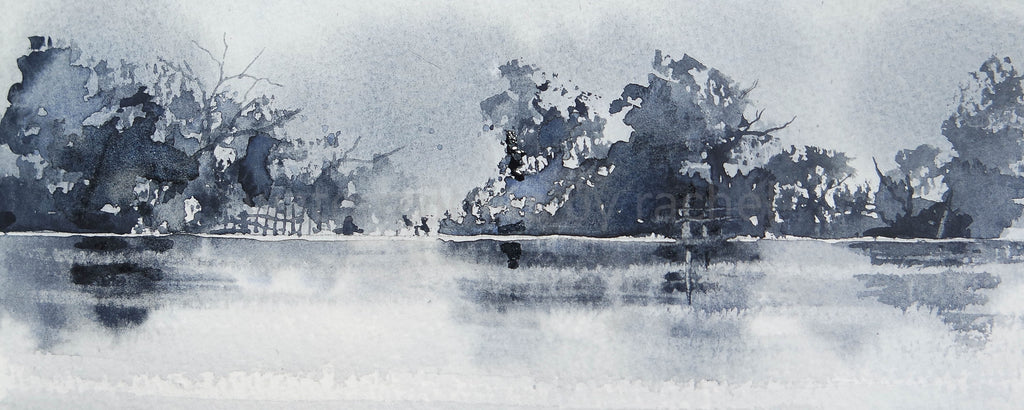 A reflective painting using Paynes Grey – watercolours by rachel