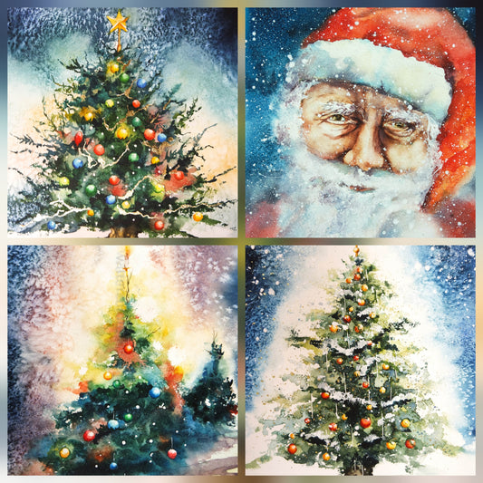 Merry and Bright  ( 4 cards)