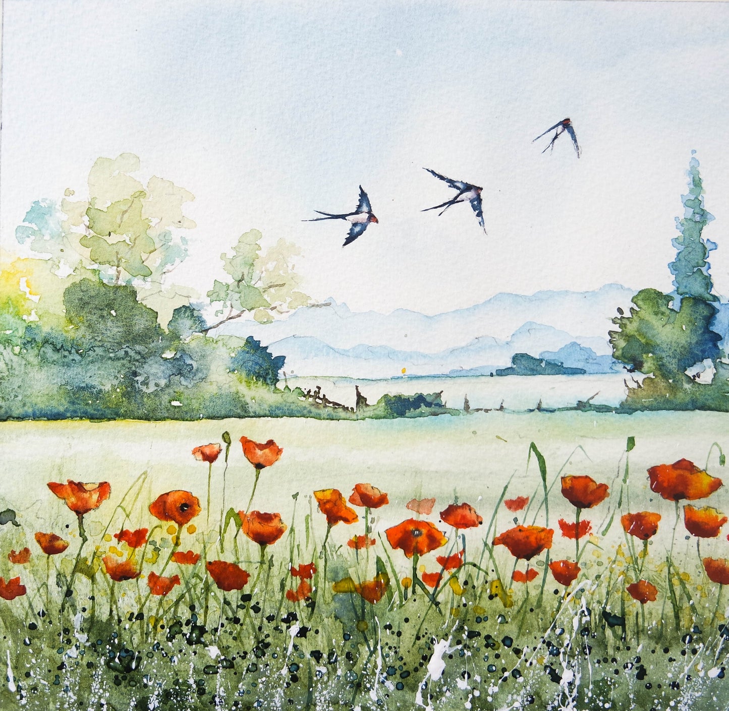 ***NEW***Poppies and swallows GREAT PRICE JUST £75 !