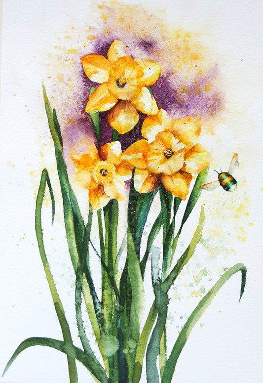 Daffodils and the first bee