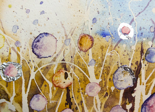 ***SALE*** ORIGINAL POSTCARD 6" x 4" JUST £15 !!!!! ( Abstract Flowers )