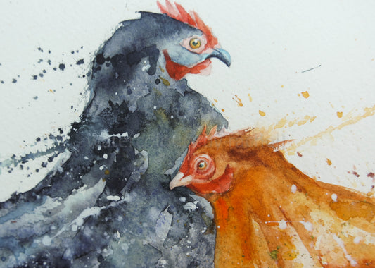 ***SALE*** ORIGINAL POSTCARD 6" x 4" JUST £15 !!!!! (Two Chicks)