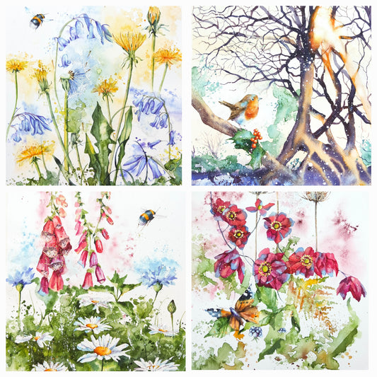 Four seasons ( 4 cards)