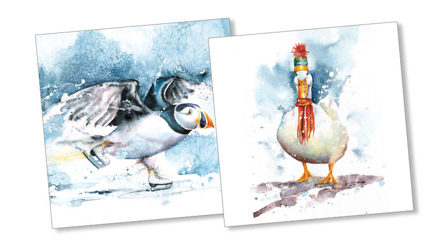 Christmas packs, Puffin and Duck (10 cards)