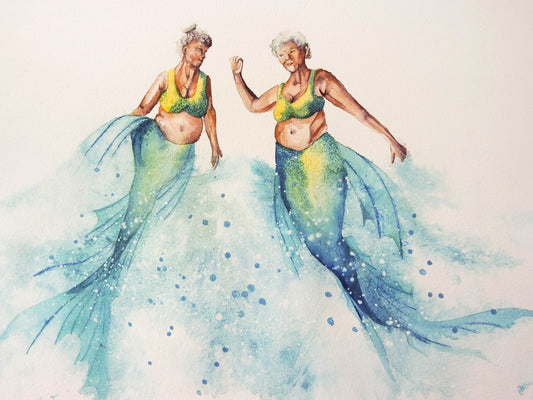 *NEW* Are we  too old to be a mermaids ?  ( print)