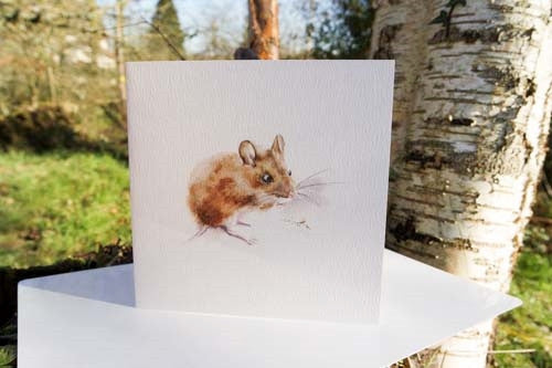 Harvest Mouse - Card - watercolours by rachel
